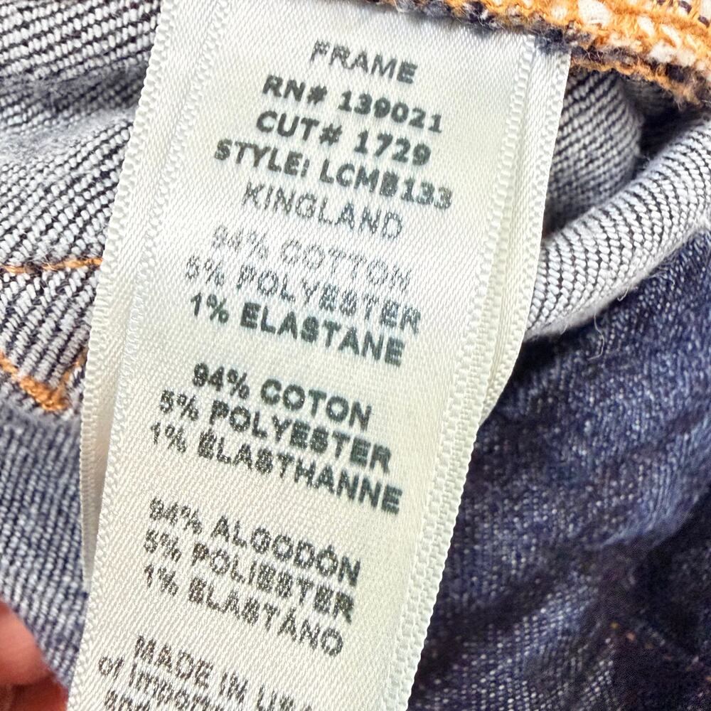 Frame Denim Le Crop Mini Bootcut Jeans Kingland Dark Wash Blue Mid Rise Size 25 - Picture 10 of 12